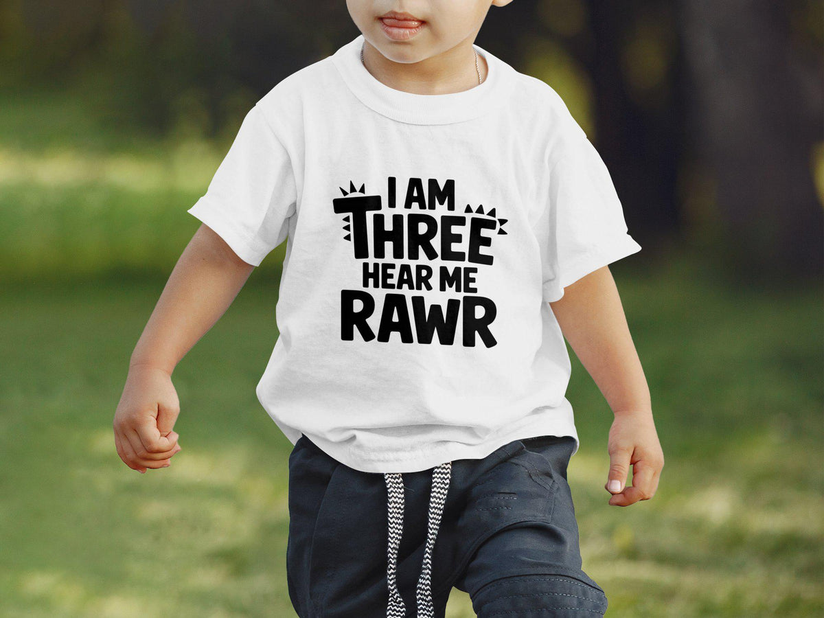 I Am Three Hear Me Rawr TShirt 3rd Birthday Shirt for Boys Birthday TShirt for 3 Year Old Boys Toddler Boys Birthday Tee Graphic Tee – Everyday Comfort · Trending Graphic Apparel