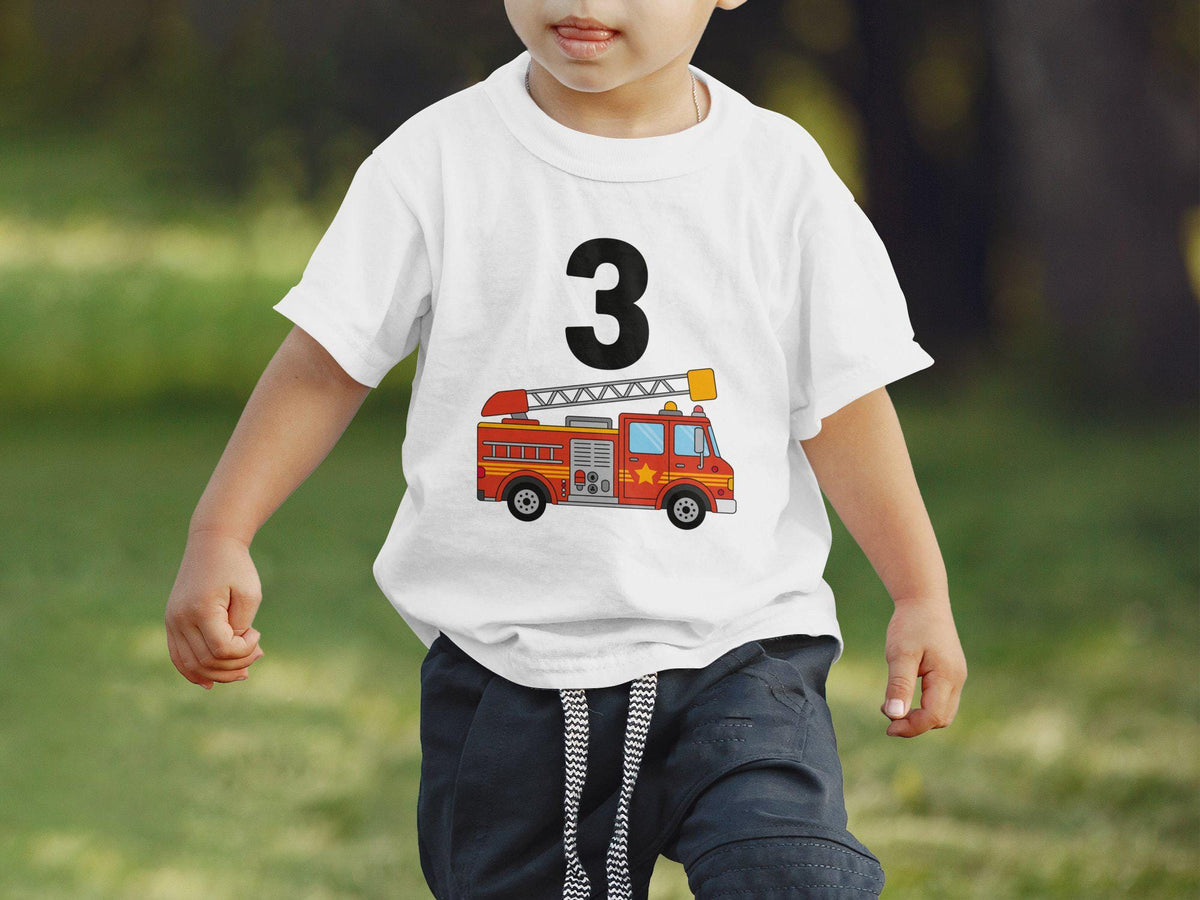 Boys 3rd Birthday TShirt Fire Truck Shirt for Boys Cute Birthday TShirt Toddler Boy TShirt Birthday Outfit for Boys Graphic Tee – Cozy Vibes · Top Pick For Any Outfit