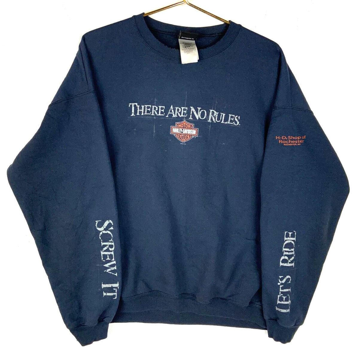 Harley Davidson Sweatshirt Crewneck XL Blue 2010 There Are No Rules Rochester Sweatshirt – Warm & Stylish · Trending Graphic Apparel