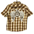 Vintage Y2K Plaid Shirt XL Snap Button Epic Hero Skull And Wings Plaid Graphic Tee – Bold Style · High-Quality Print