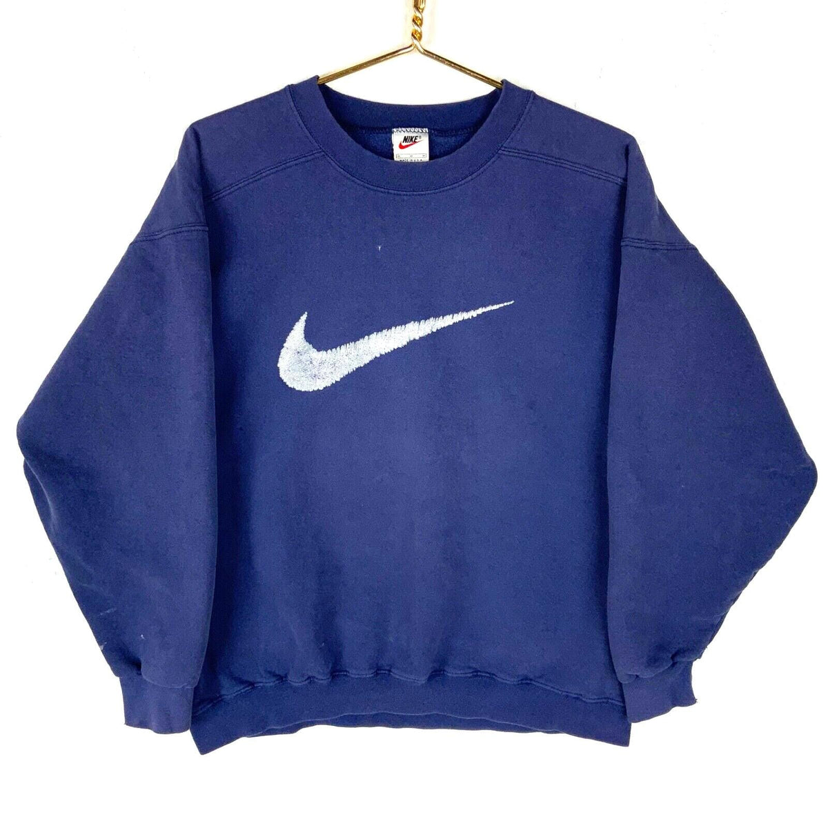 Vintage Nike Sweatshirt Crewneck Size Medium Blue Made In Usa Big Swoosh 90s Sweatshirt – Bold Style · High-Quality Print