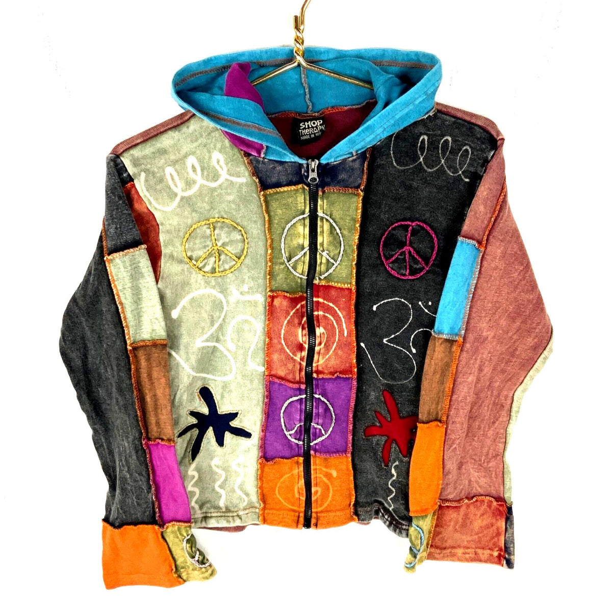 Boho Shop Therapy Women39s Sweatshirt Hoodie Small Multicolor Full Zip Hippie Hoodie – Cozy Vibes · Great Gift For Fans
