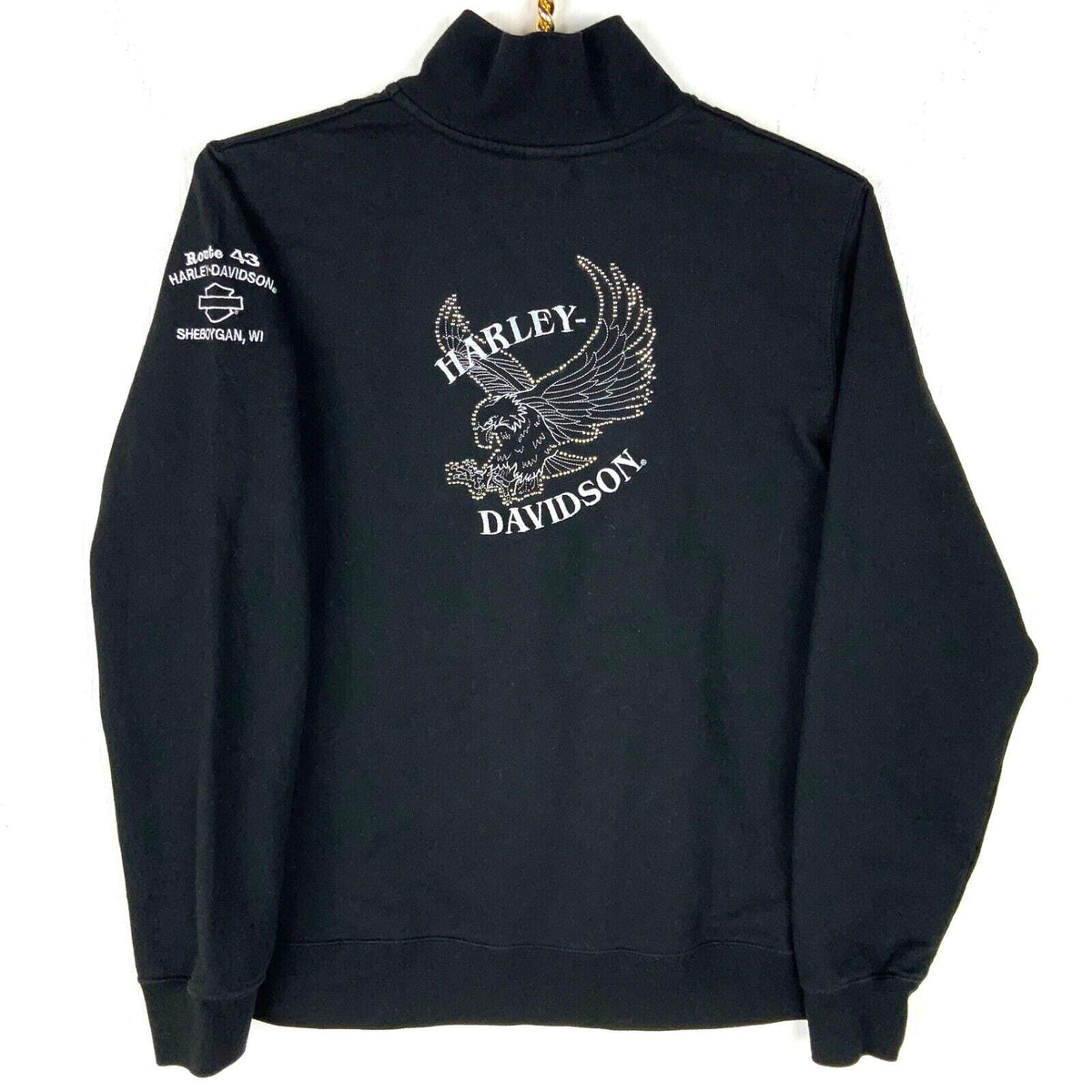 Y2K Harley Davidson Women39s Sweatshirt Large Full Zip Route43 Wisconsin Sweatshirt – Everyday Comfort · Trending Graphic Apparel