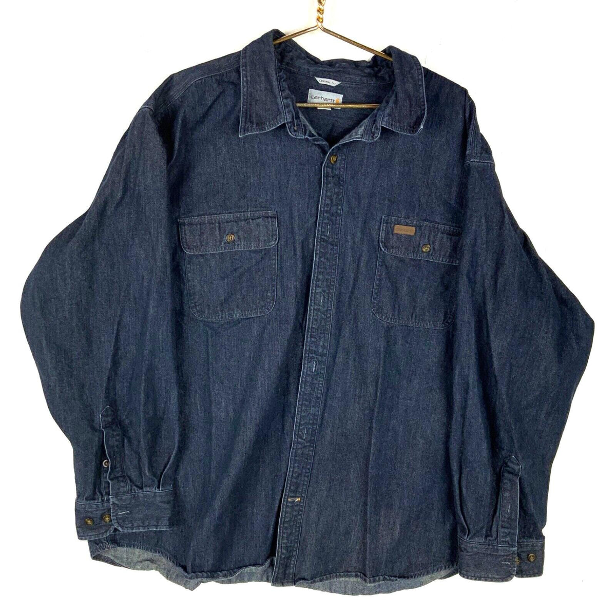 Carhartt Denim Shirt Size 3XL Blue Button Up Long Sleeve Work Wear Original Fit Graphic Tee – Warm & Stylish · Must-Have Style