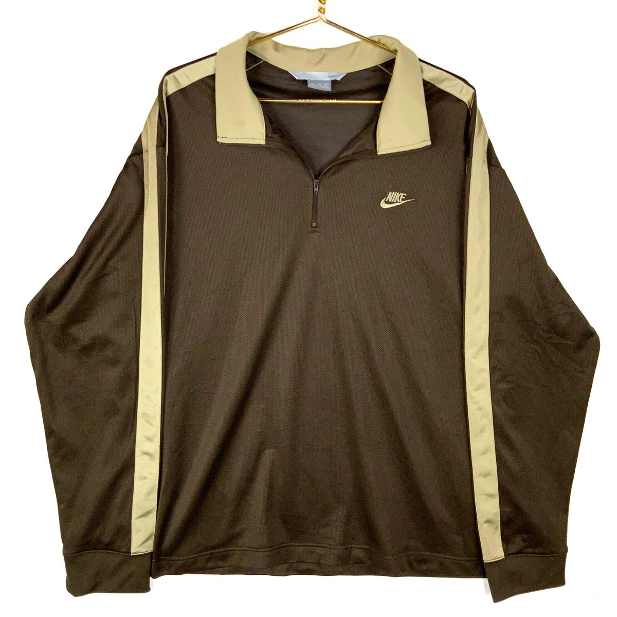 Vintage Nike Shirt Size 2XL Brown Collared 14 Zip Long Sleeve Y2K Graphic Tee – Easygoing Wear · High-Quality Print