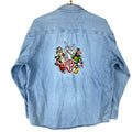 Vintage Looney Tunes Denim Shirt Size XL Blue Button Up Long Sleeve Warner Bros Graphic Tee – Premium Graphic · Trending Graphic Apparel