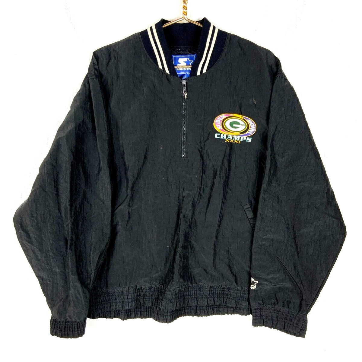 Vintage Green Bay Packers Superbowl Starter Jacket XL Windbreaker Nfl 14 Zip Graphic Tee – Bold Style · Trending Graphic Apparel
