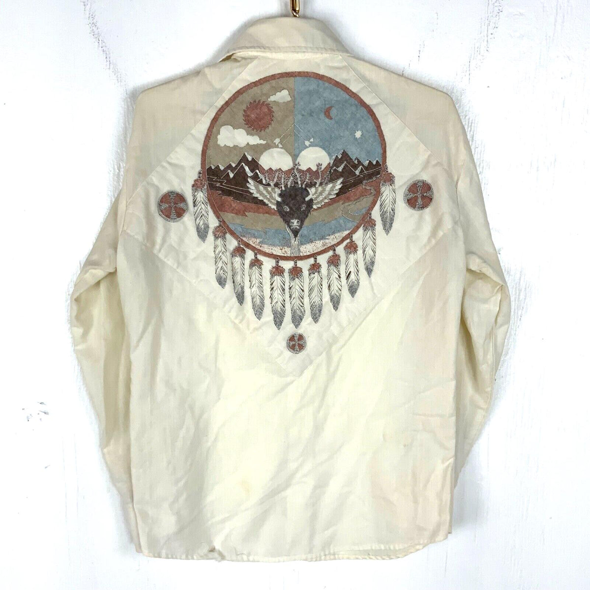 Vintage Kennington 1970s Western Shirt Large White Buffalo Button Up Made Usa Graphic Tee – Cozy Vibes · Trending Graphic Apparel