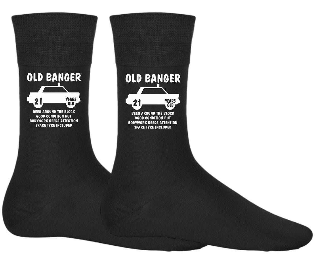 Old Banger Socks 21st Birthday Gift Socks Born in 2004 Twenty One Birthday Gifts Birthday Socks for Men Women Graphic Tee – Aesthetic Look · High-Quality Print