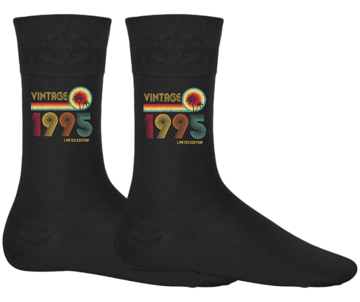 30th Birthday Socks Born in 1995 Gifts Vintage Socks 30 Years Old Birthday Novelty Socks Fun Socks 1995 Socks Palm Tree Graphic Tee – Bold Style · Great Gift For Fans