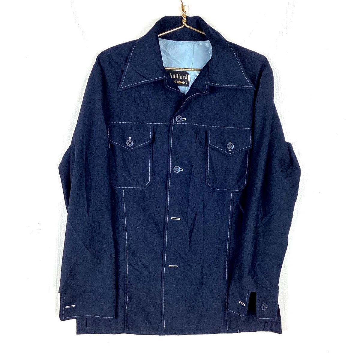 Vintage 1970s Shirt Size Large 44 Blue Long Sleeve Button Up Juilliard Graphic Tee – Premium Graphic · Trending Graphic Apparel