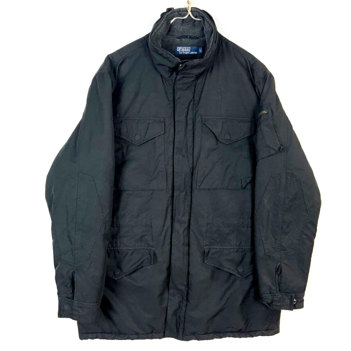 Vintage Polo Ralph Lauren Combat Jacket Large Black Full Zip Fleece Lined Graphic Tee – Feel-Good Design · Great Gift For Fans