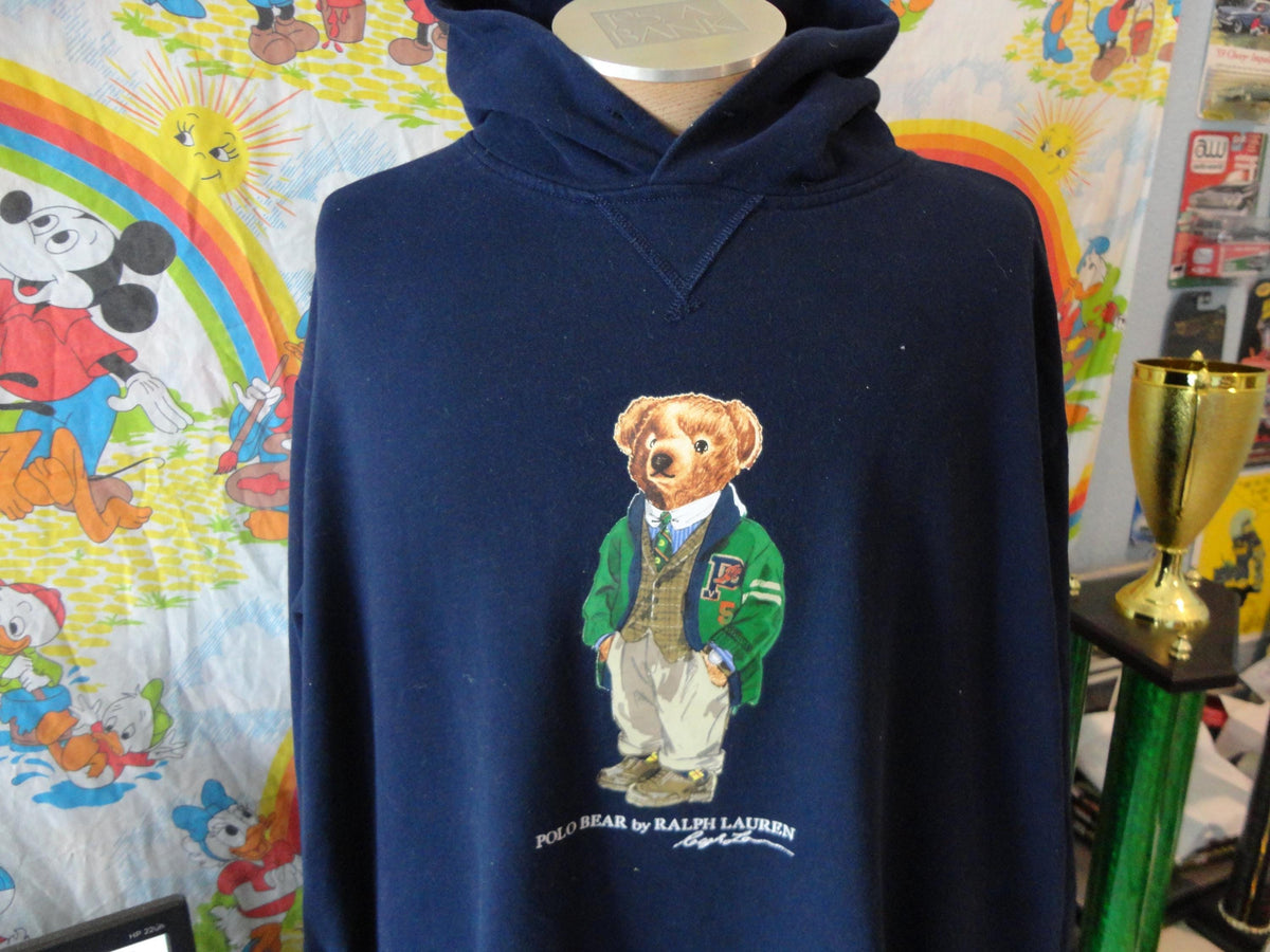 Vintage Polo Ralph Lauren Mens Hoodie Navy Blue 3XL USA Preppy POLO BEAR Hoodie – Easygoing Wear · Must-Have Style