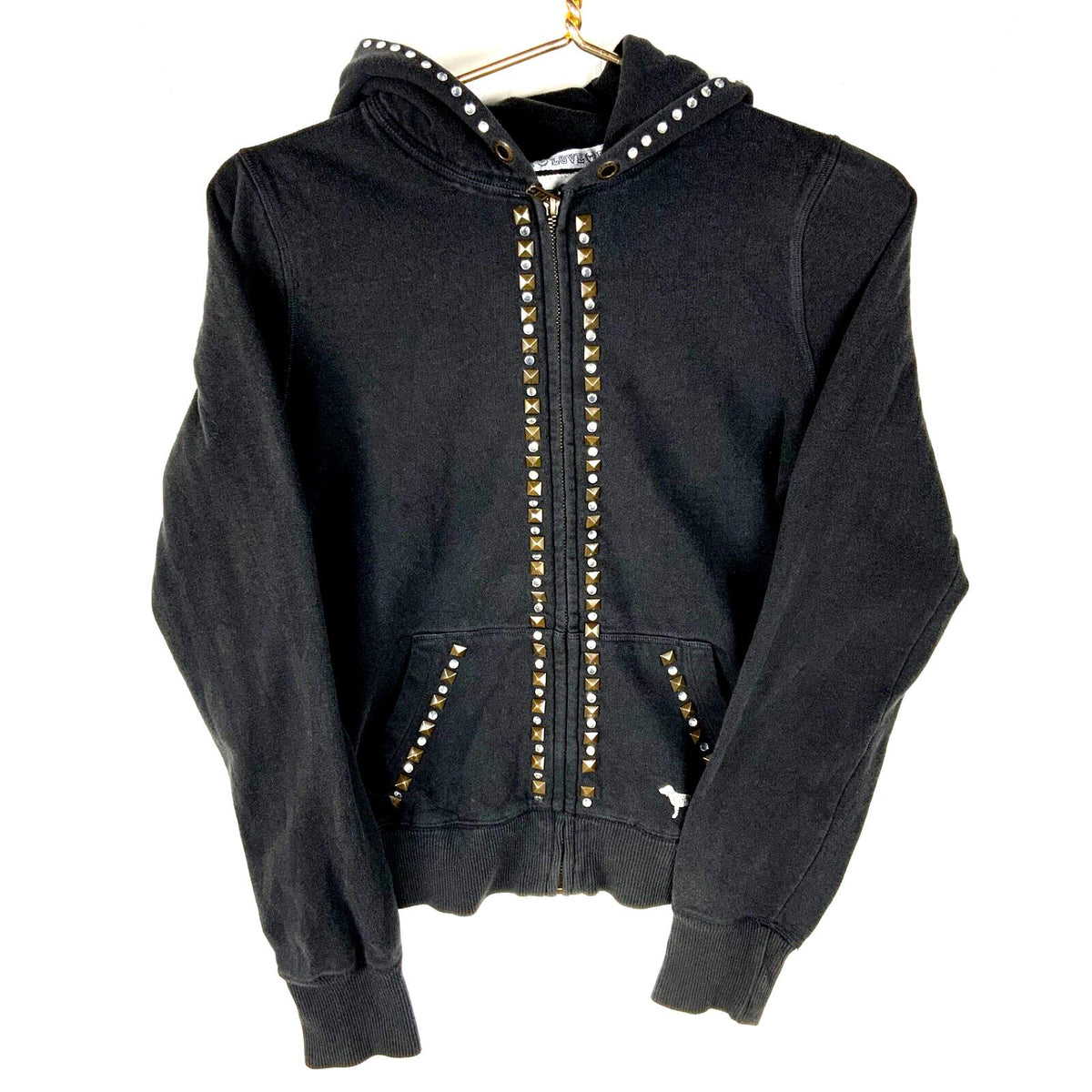 Victoria39s Secret Pink Women39s Sweatshirt Hoodie Medium Black Full Zip Studded Hoodie – Fan Favorite · Trending Graphic Apparel