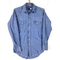 Vintage Wrangler 1980s Chambray Shirt Size Medium Blue Snap Button Long Sleeve Graphic Tee – Feel-Good Design · Trending Graphic Apparel