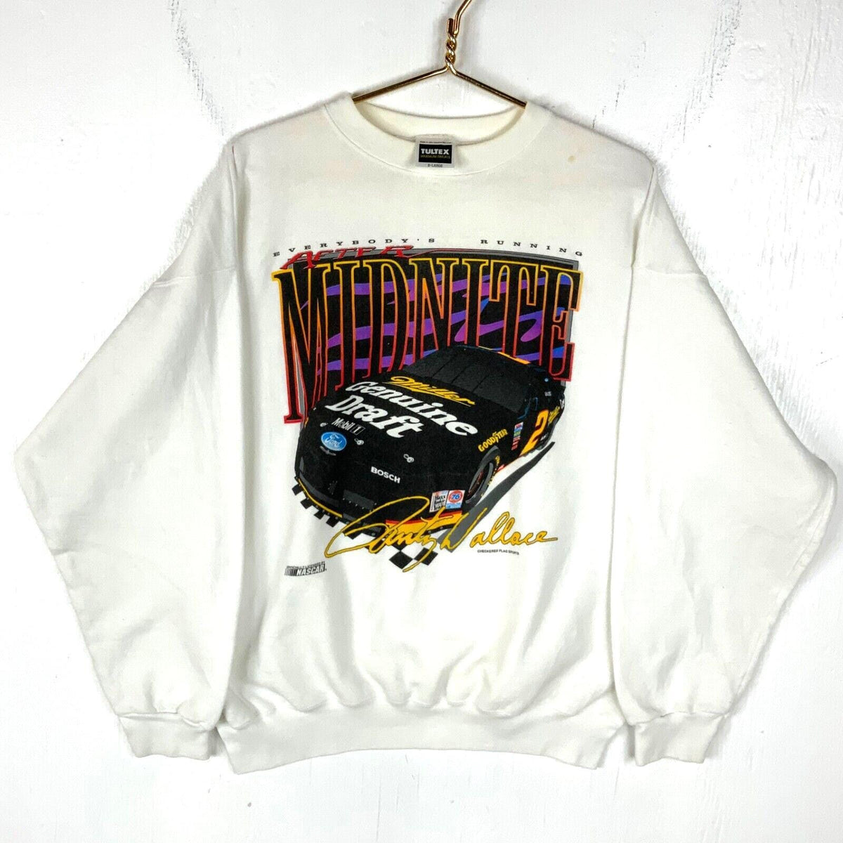 Vintage Nascar Sweatshirt XL Everybodys Running After Midnite Dusty Wallace 90s Sweatshirt – Cozy Vibes · High-Quality Print
