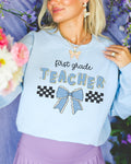 First Grade Teacher Sweatshirt First Day of School Meet the Teacher Night Cute Teaching Major Gift New 1st Grade Teacher Shirt with Bow Sweatshirt – Everyday Comfort · Perfect For Daily Wear