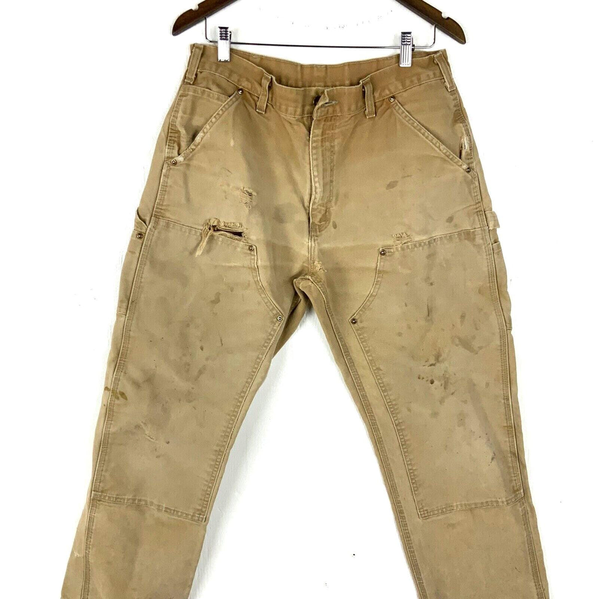 Vintage Carhartt Double Knee Dungaree Canvas Workwear Pants 31x28 Distressed Graphic Tee – Bold Style · Must-Have Style