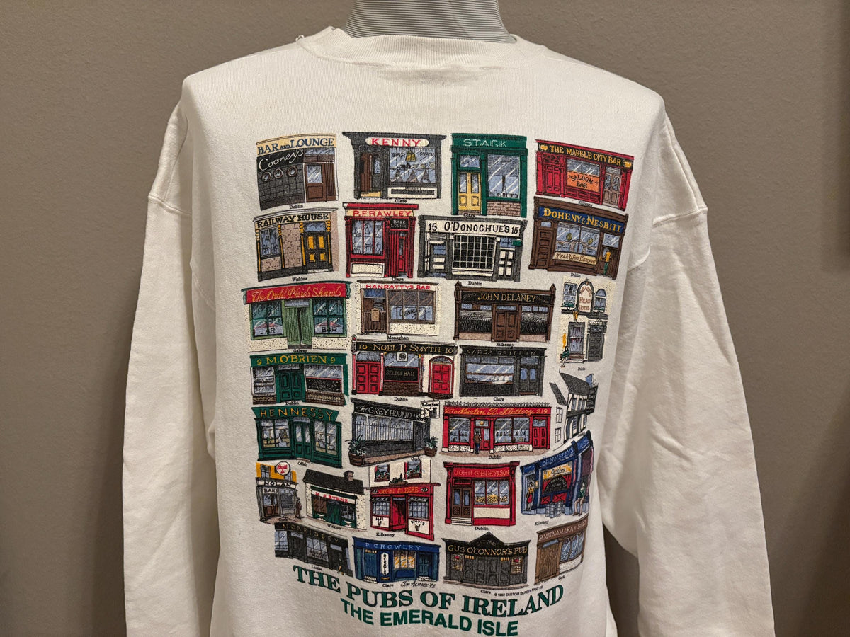 Vintage 90s The Pubs Of Ireland Emerald Isle Bar Crewneck Sweatshirt XL Sweatshirt – Warm & Stylish · Trending Graphic Apparel