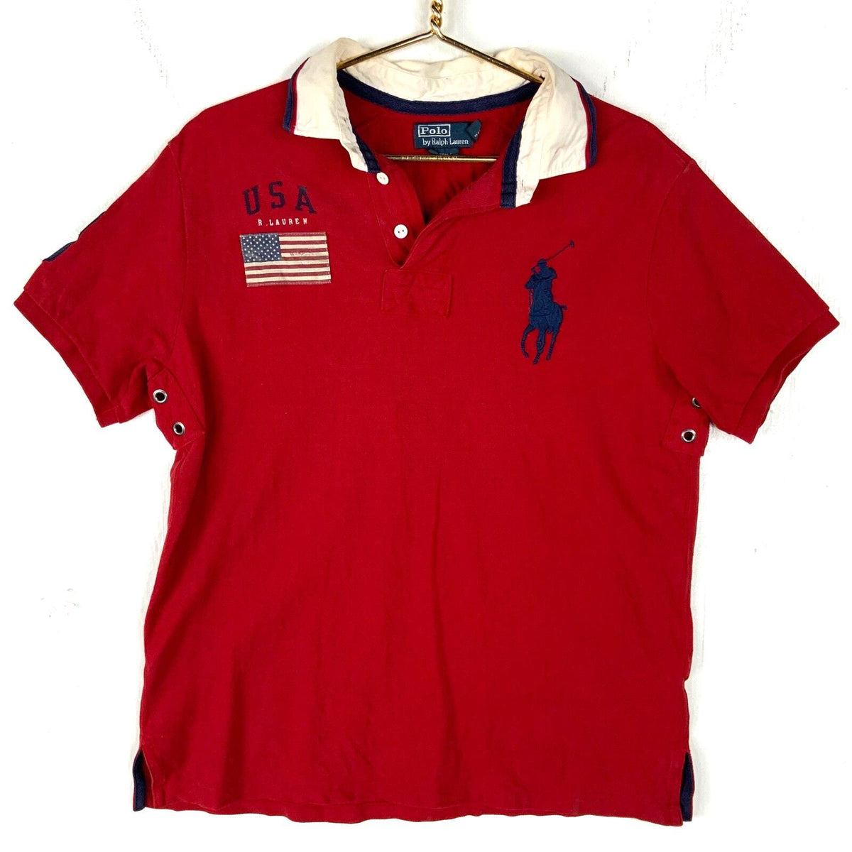 Vintage Polo By Ralph Lauren Collar Shirt Large Red Short Sleeve Henley Usa RL Graphic Tee – Feel-Good Design · Perfect For Daily Wear