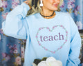 Cute Teacher Sweatshirt with Flowers First Day of School Crewneck New Teaching Job Congratulations Gift Elementary Education Major Gift Sweatshirt – Soft Feel · Great Gift For Fans