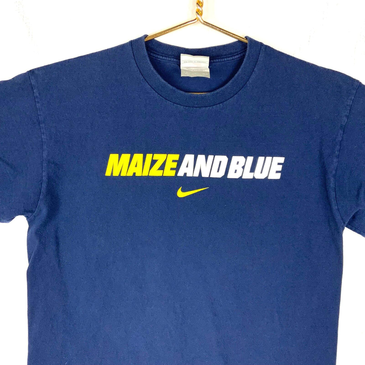 Vintage Michigan Wolverines Nike Team Tshirt Medium Ncaa Maize And Blue MBlock Graphic Tee – Feel-Good Design · High-Quality Print