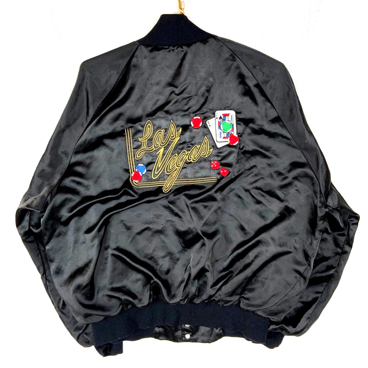 Vintage Las Vegas Satin Jacket XL Black Snap Button Lined Graphic Tee – Bold Style · Top Pick For Any Outfit