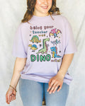 Last Day of School Teacher Tee Shirt with Adorable Doodle Dinosaurs Being Your Teacher Was DinoMite Cute End of School Year Matching Tee Graphic Tee – Premium Graphic · Great Gift For Fans