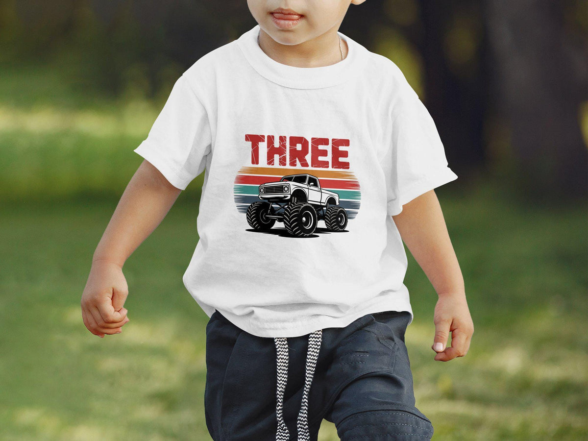 Monster Truck Birthday T Shirt for Boys 3 Years Old 3rd Birthday Outfit Kids Birthday Gift Toddler Boys Birthday Tee Boys 3rd Birthday Graphic Tee – Bold Style · High-Quality Print