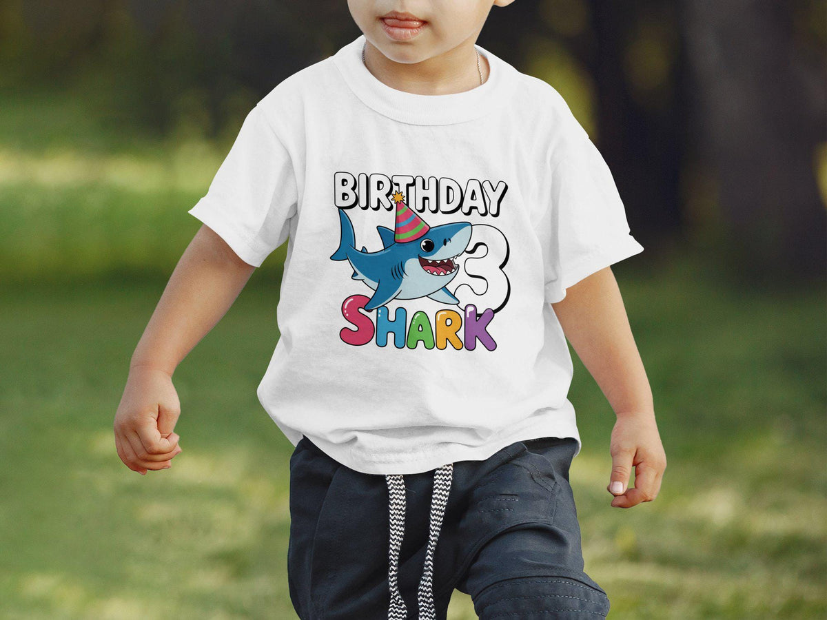 Birthday Shark TShirt for Boys 3 Years Old Cute Shark Birthday Tee for Toddler Boys Birthday Outfit 3rd Birthday Shirt Graphic Tee – Aesthetic Look · Great Gift For Fans