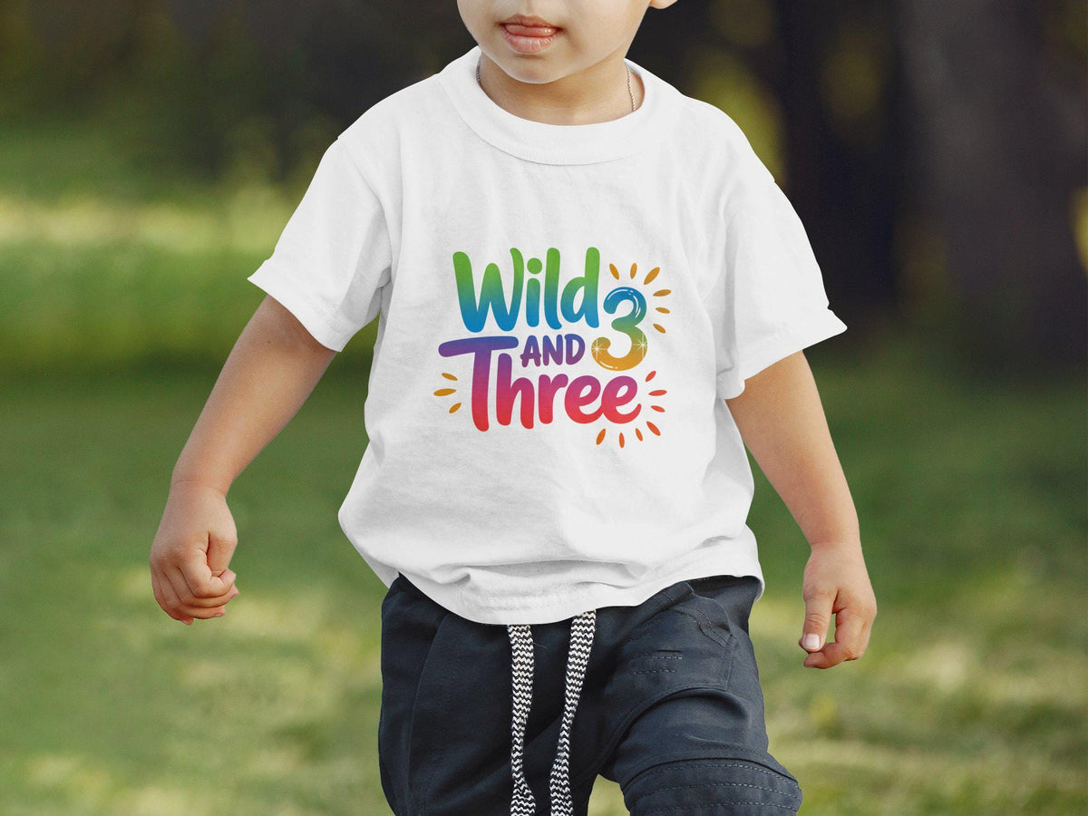 Wild and Three Birthday Shirt 3rd Birthday TShirt for Boys Colorful Toddler Shirt Third Birthday Gift Boys Wild and Three Shirt Graphic Tee – Soft Feel · Top Pick For Any Outfit