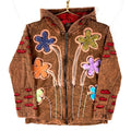 Vintage Women39s Hippie Sweatshirt Hoodie Small Brown Full Zip Floral Embroidered Hoodie – Soft Feel · Perfect For Daily Wear