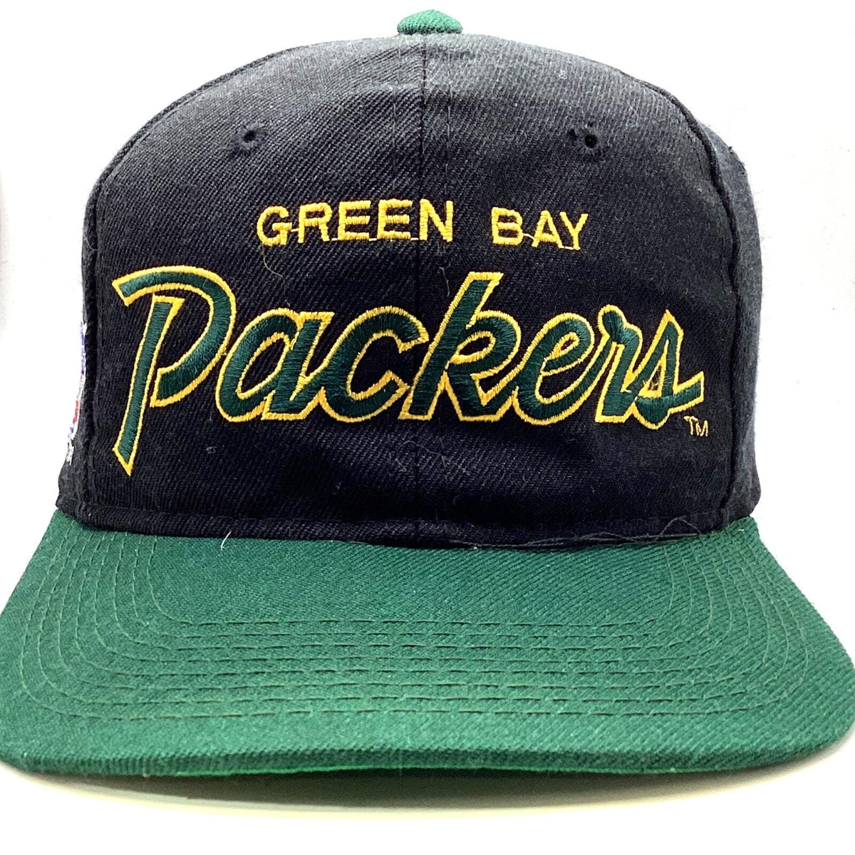 Vintage Green Bay Packers SnapBack Sports Specialties Double Line Script Hat 90s Graphic Tee – Aesthetic Look · High-Quality Print