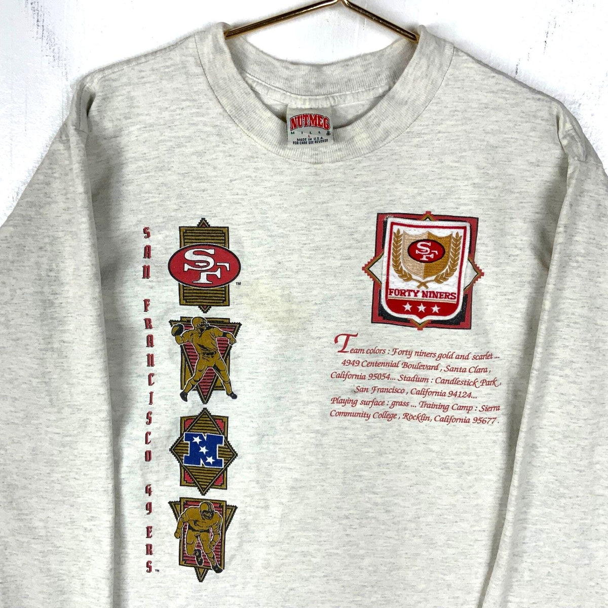 Vintage San Francisco 49ers Nutmeg Tshirt Large Long Sleeve Made In Usa Nfl 90s Graphic Tee – Soft Feel · Great Gift For Fans