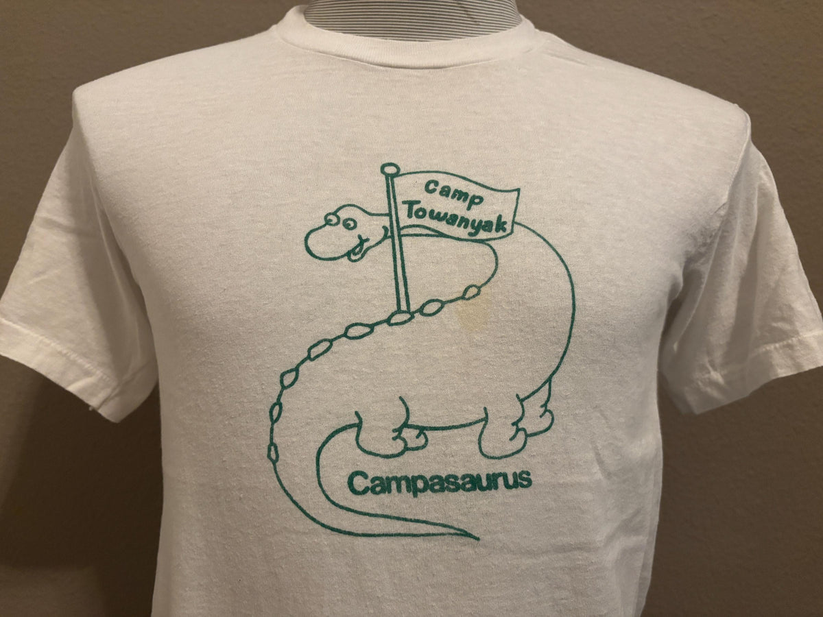 Vintage 80s Campasaurus Dinosaur Camp Towanyak Tshirt S Graphic Tee – Everyday Comfort · Perfect For Daily Wear