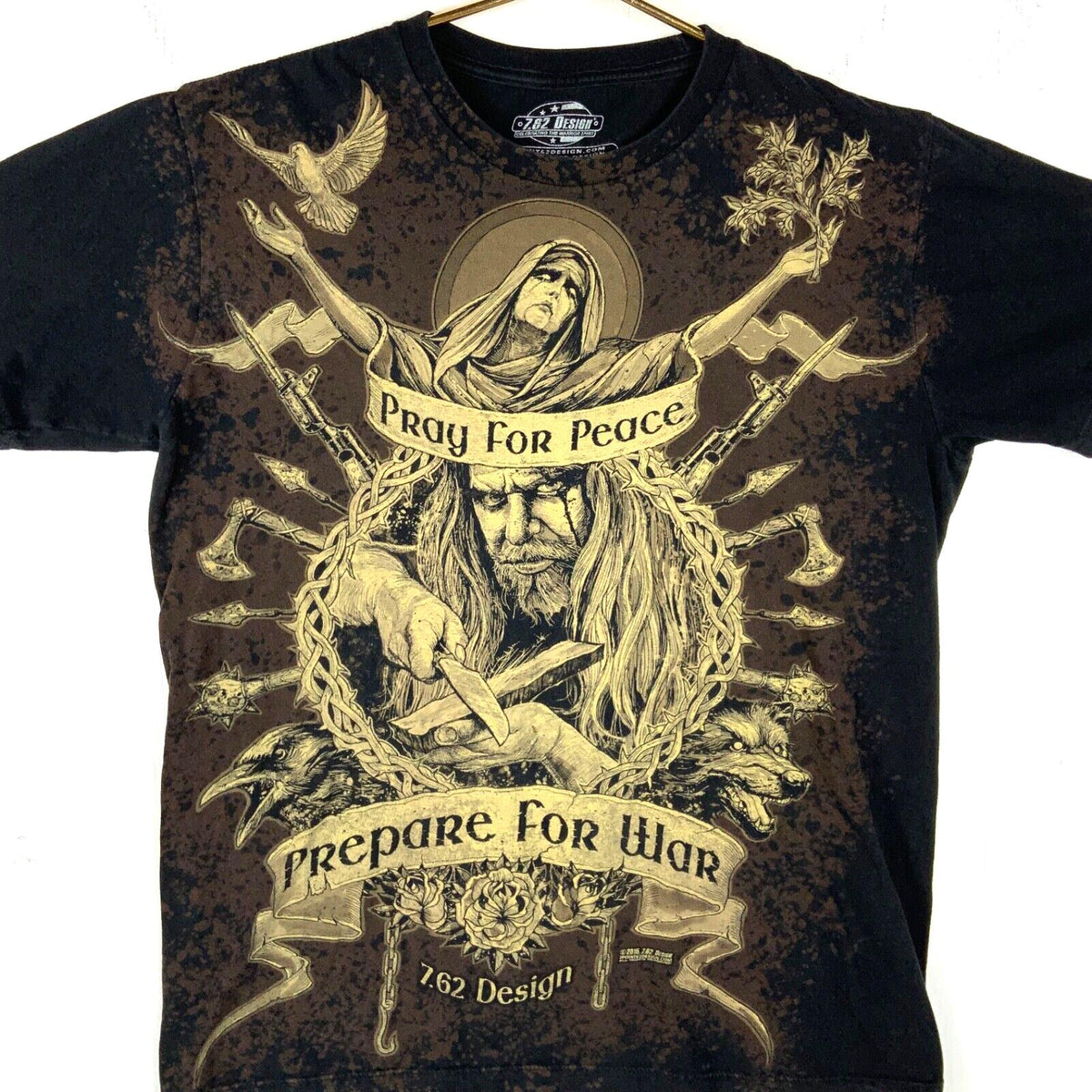 782 Design TShirt Large Black 2015 Pray For Peace Prepare For War Graphic Tee – Bold Style · Great Gift For Fans