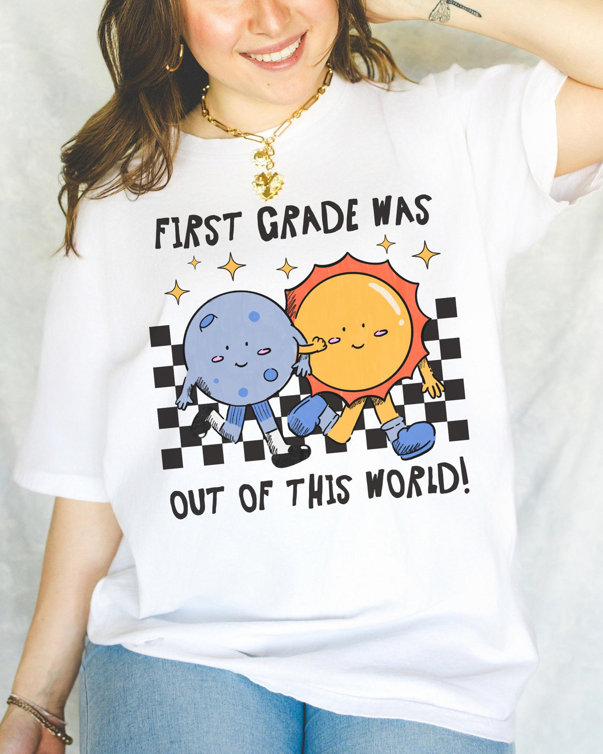 Last Day of School Tee Shirt Funny Saying Space Lover Tee End of School Year TShirt for First Grade Teacher Matching First Grade Crew Graphic Tee – Aesthetic Look · Must-Have Style