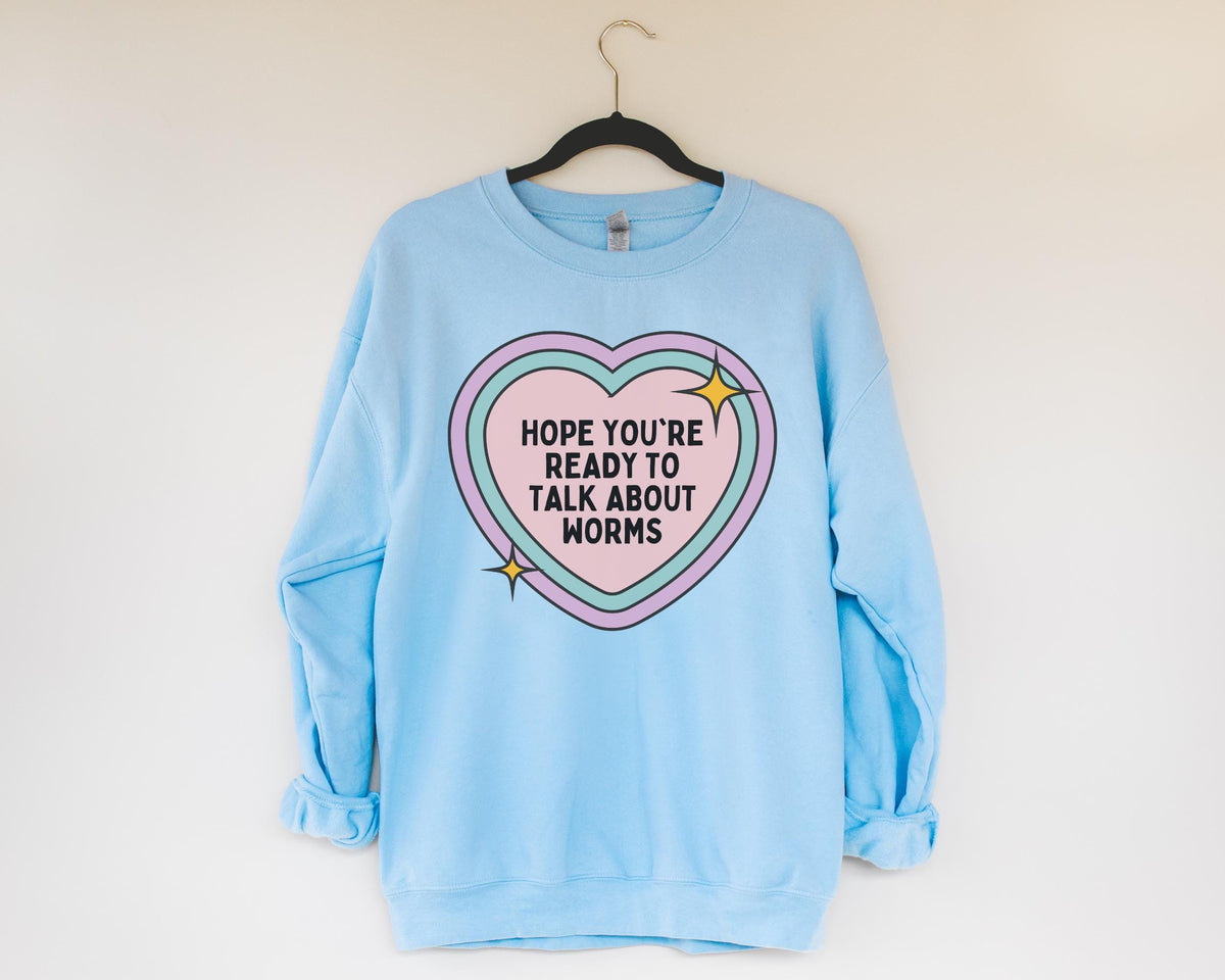 Funny Worm Sweatshirt with Heart Vermeologist or Biology Teacher Shirt Gift for Friend Who Loves Worms Funny Sarcastic Worm Lover Present Sweatshirt – Warm & Stylish · Great Gift For Fans