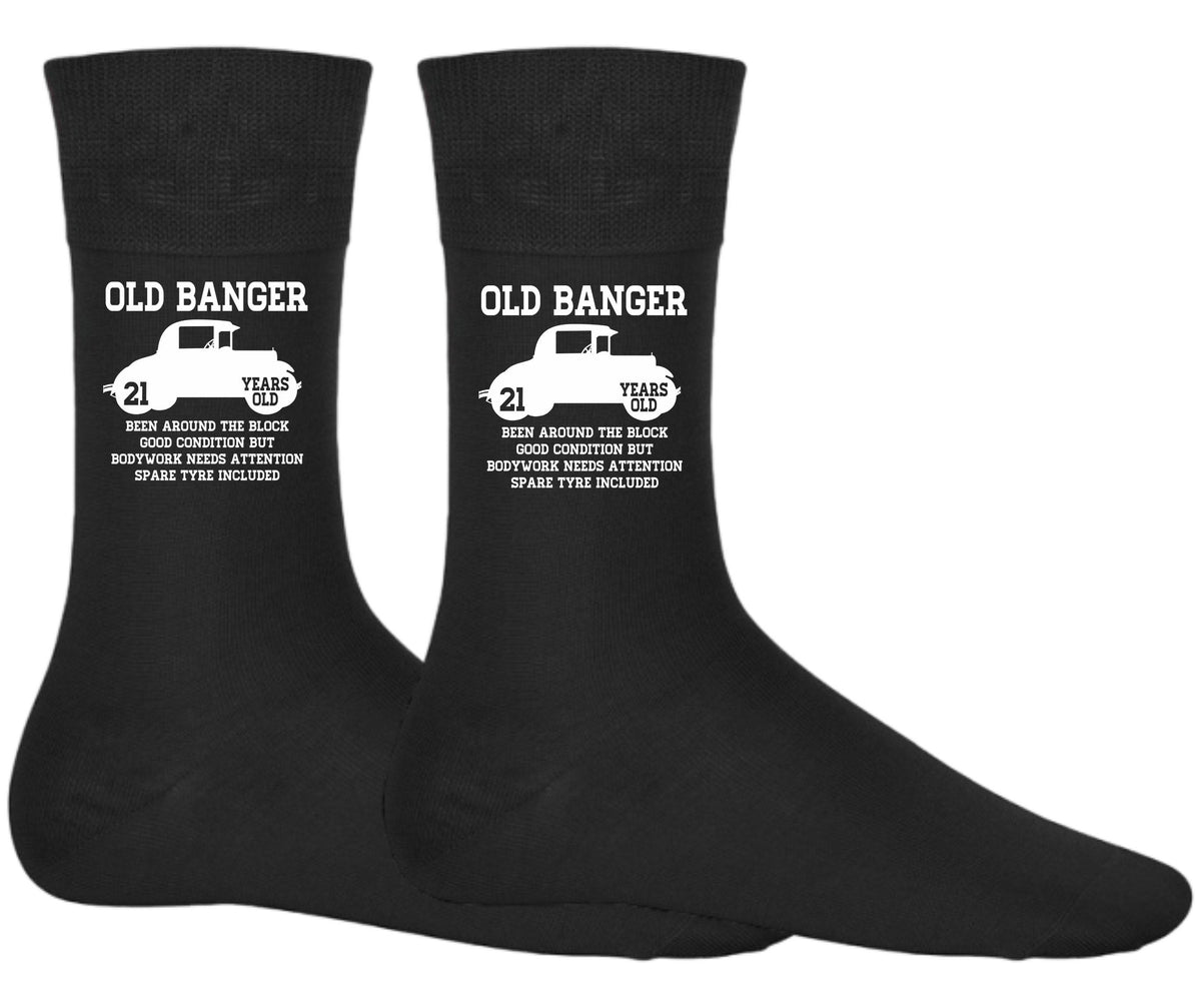 Old Banger Socks 21st Birthday Socks Twenty One Birthday Gifts 2004 Birthday Born in 2004 Gift 21 Years Old Birthday Gift Graphic Tee – Warm & Stylish · Perfect For Daily Wear