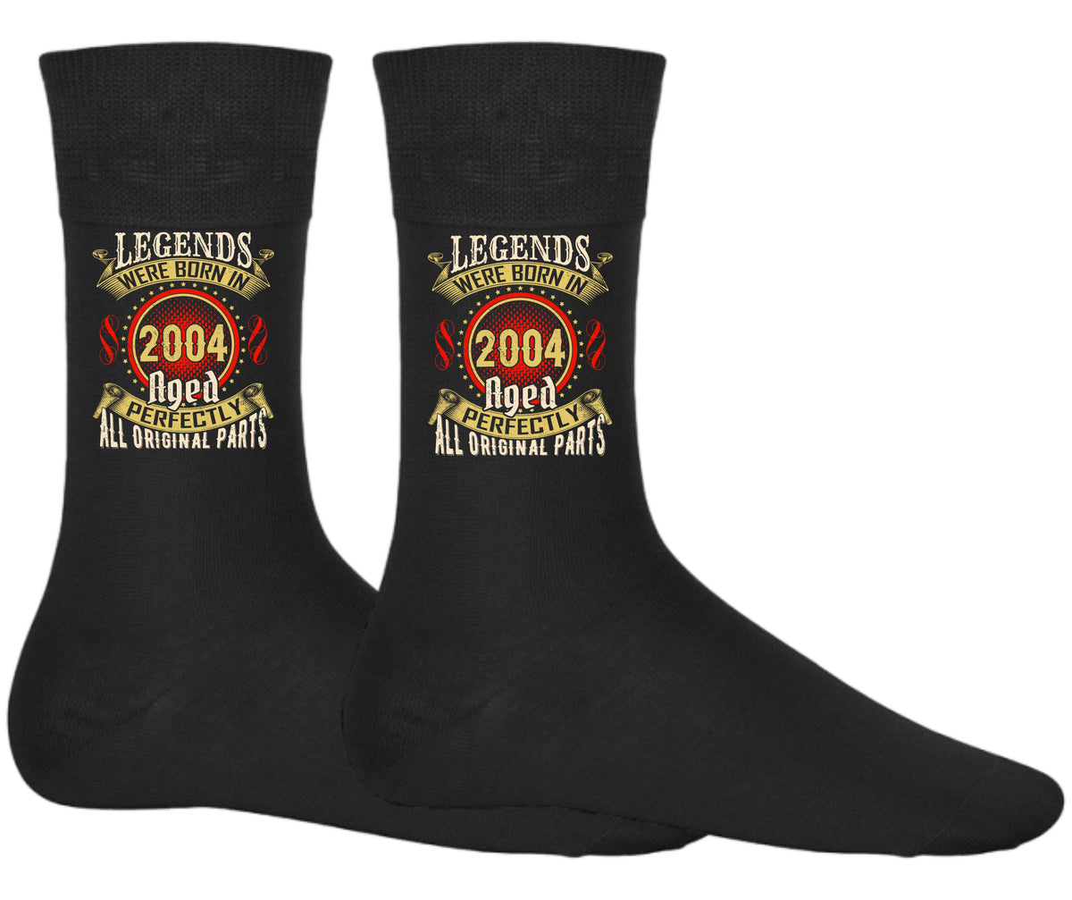 Legends Born in 2004 Socks Aged Perfectly 21st Birthday Twenty One Birthday Gifts Birthday Gifts Socks Born in 2004 Graphic Tee – Easygoing Wear · Top Pick For Any Outfit
