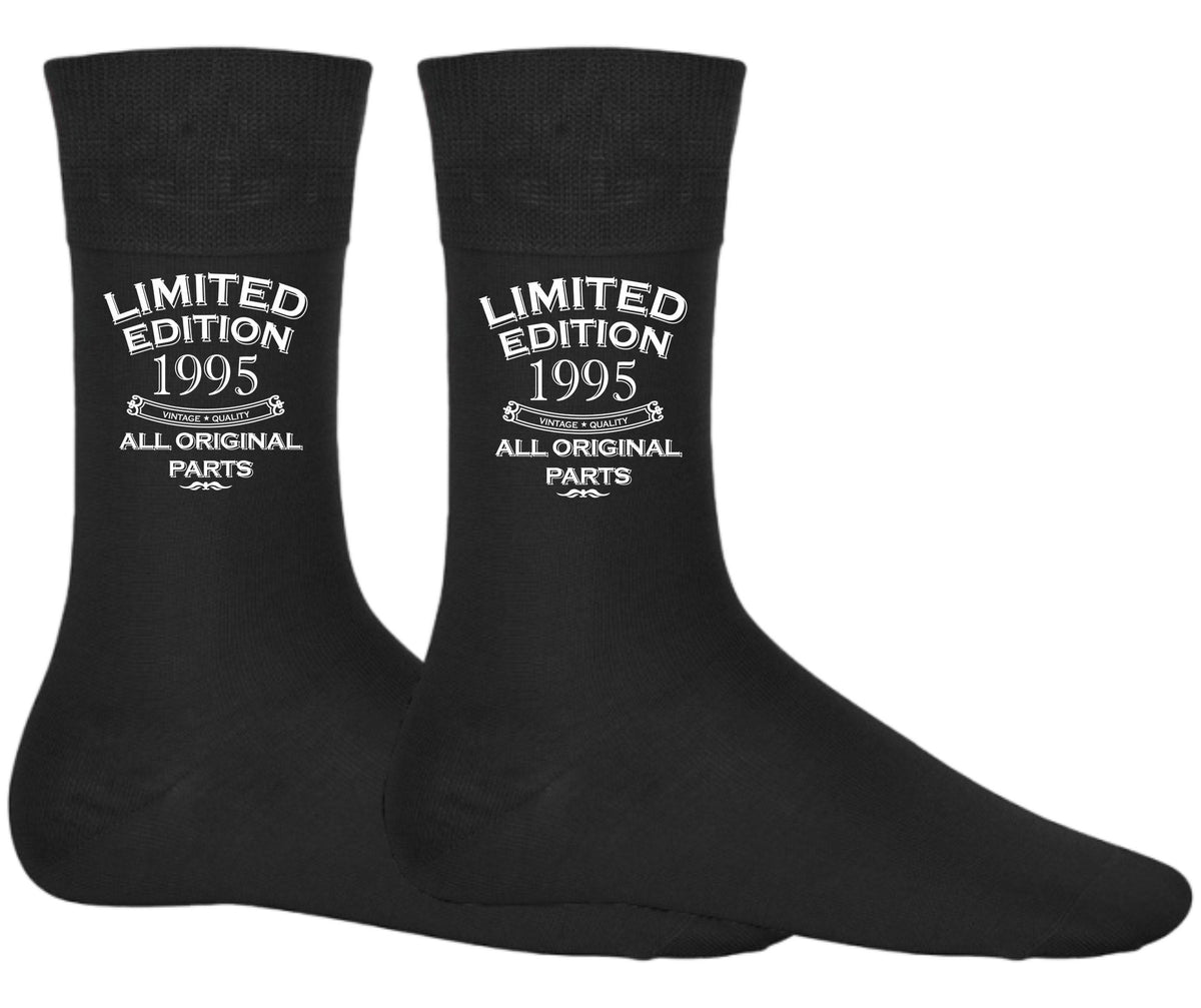 30th Birthday Socks Born in 1995 30 Years Old Novelty Fun Gifts Limited Edition Socks Vintage Quality All Original Parts Socks Graphic Tee – Premium Graphic · High-Quality Print