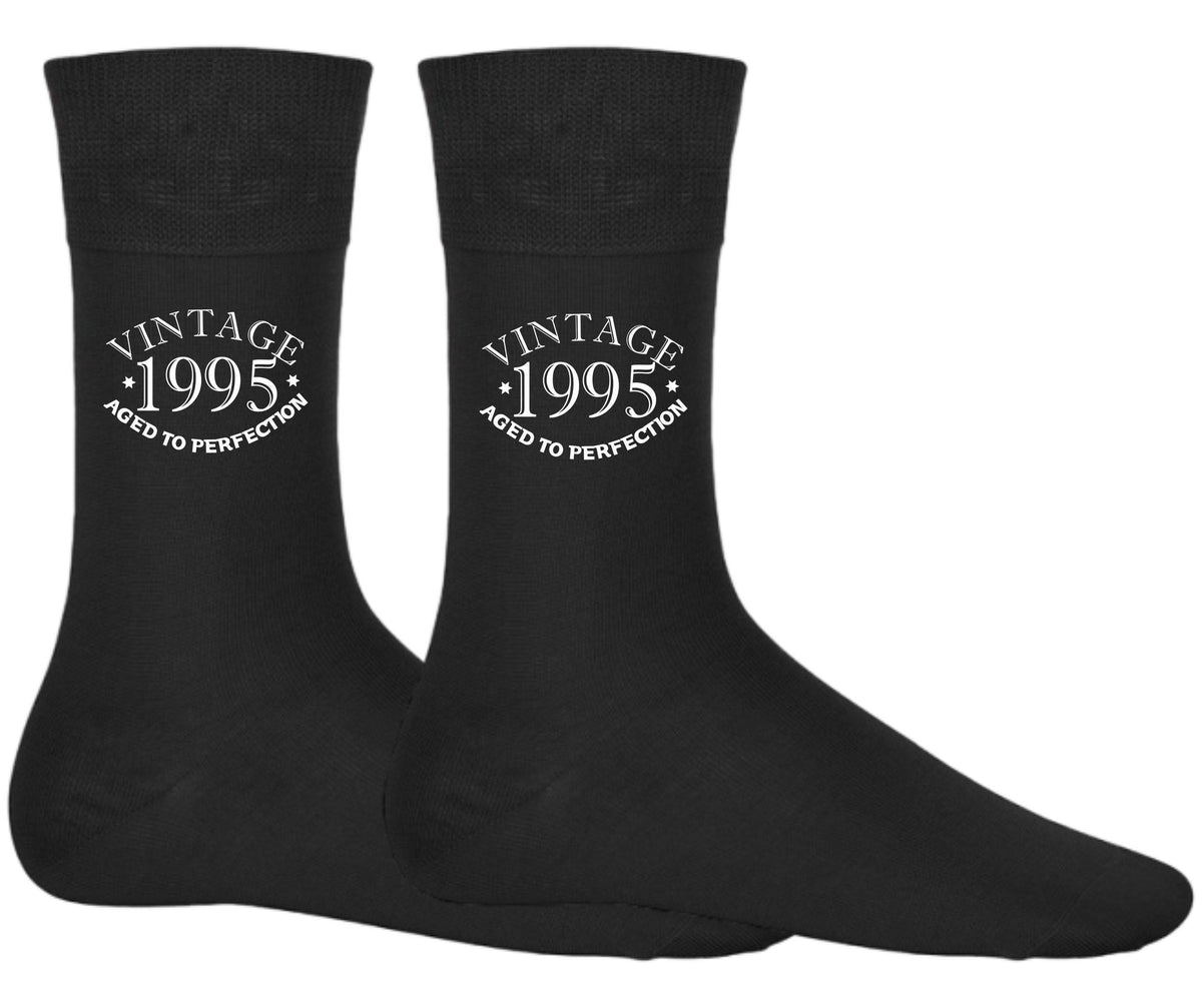 30th Birthday Socks For Men And Women Vintage 1995 Aged To Perfection Fun Novelty Socks Born In 1995 Gifts 30 Years Old Socks Graphic Tee – Warm & Stylish · Must-Have Style