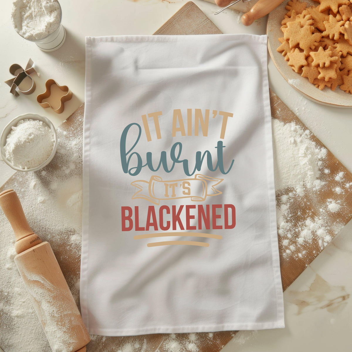 Funny Kitchen Towel It Aint Burnt Its Blackened Dish Towel Kitchen Decor Towel Chef Gift Towel Cooking Humor Tea Towel Gag Gift Towel Graphic Tee – Everyday Comfort · Perfect For Daily Wear