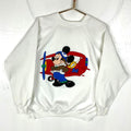 Vintage Mickey Mouse Disney Sweatshirt Crewneck Large White Cartoon Pilot 90s Sweatshirt – Soft Feel · High-Quality Print