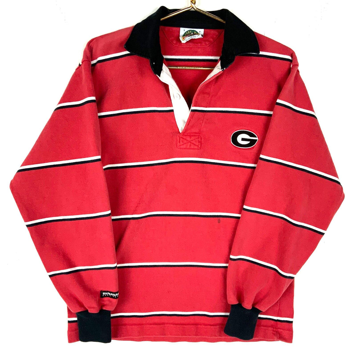 Vintage Georgia Bulldogs Barbarian Rugby Shirt Small Red Long Sleeve Ncaa 90s Graphic Tee – Premium Graphic · Top Pick For Any Outfit