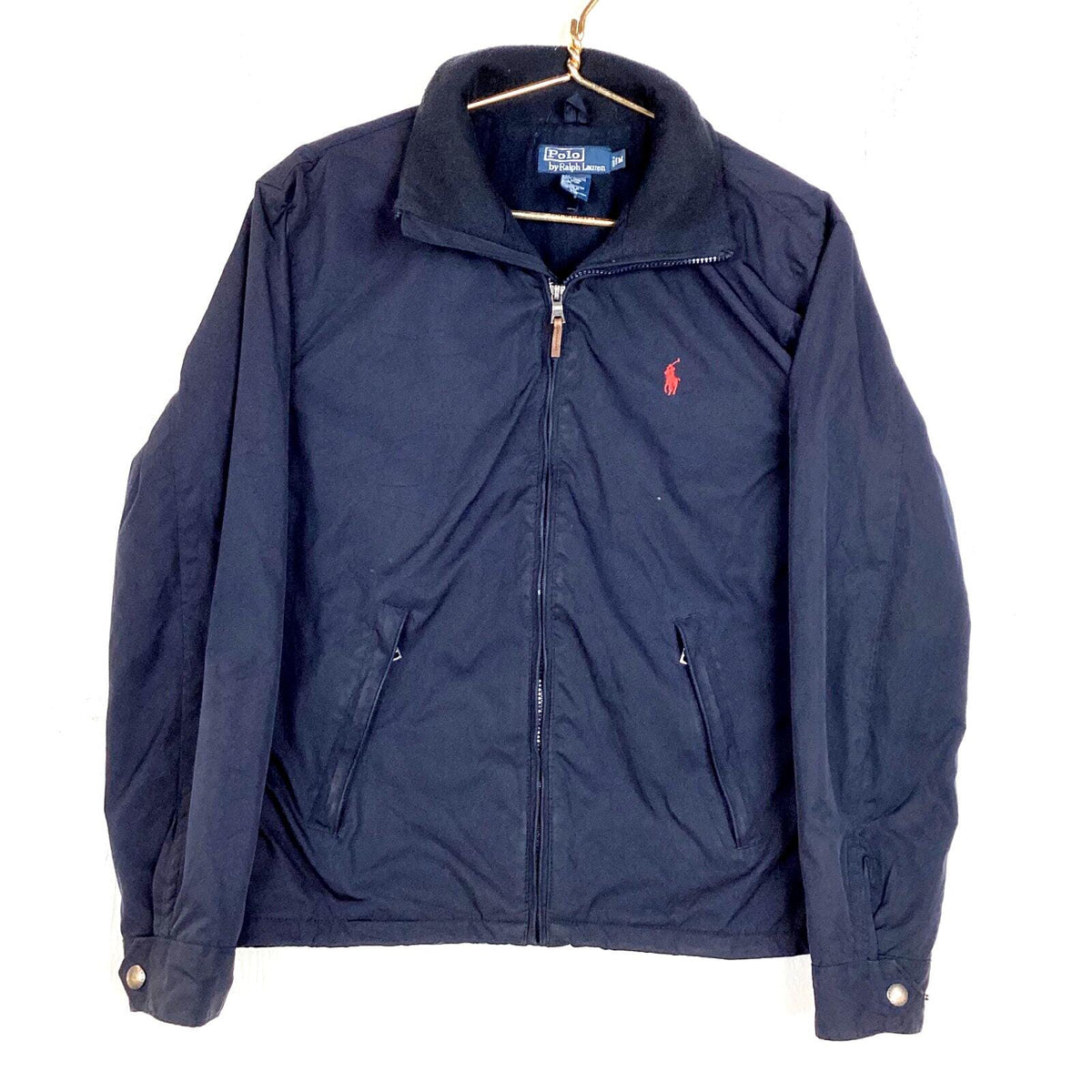 Vintage Polo Ralph Lauren Windbreaker Jacket Medium Blue Full Zip Fleece Lined Graphic Tee – Bold Style · Great Gift For Fans