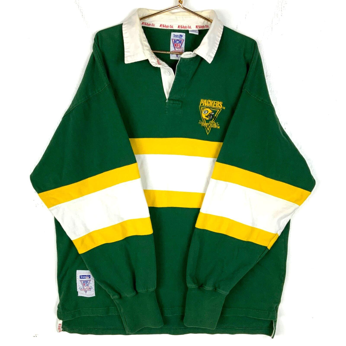 Vintage Green Bay Packers Rugby Shirt 2XL Striped Long Sleeve Nfl Rugby Club Graphic Tee – Everyday Comfort · Perfect For Daily Wear