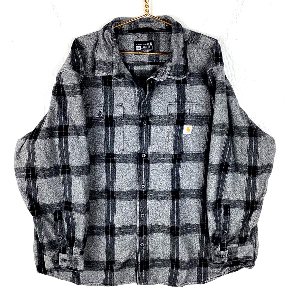 Carhartt Flannel Shirt Size 3XL Grey Plaid Long Sleeve Button Up Loose Fit Graphic Tee – Feel-Good Design · Top Pick For Any Outfit