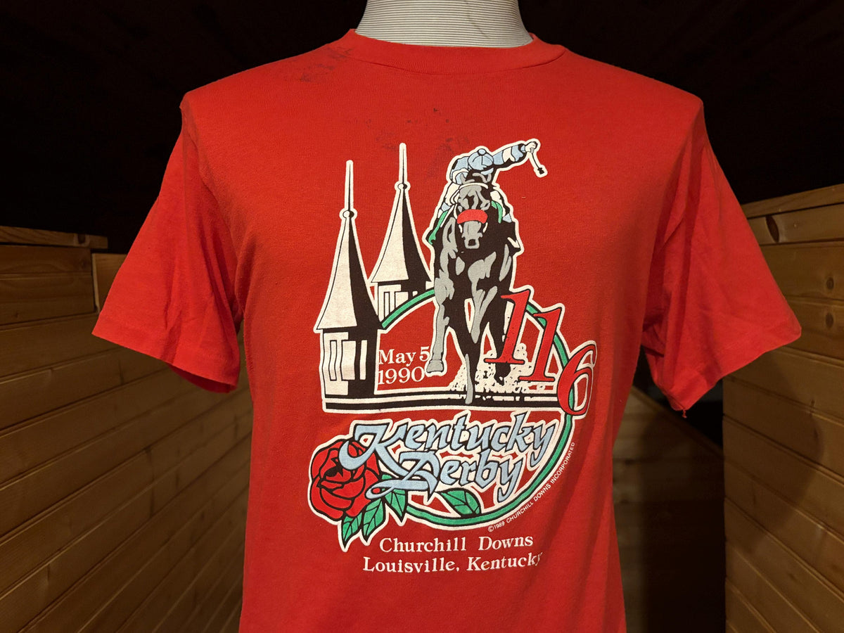 Vintage 90s Kentucky Derby Horse Racing Louisville Kentucky 1990 Tshirt L Graphic Tee – Premium Graphic · Must-Have Style