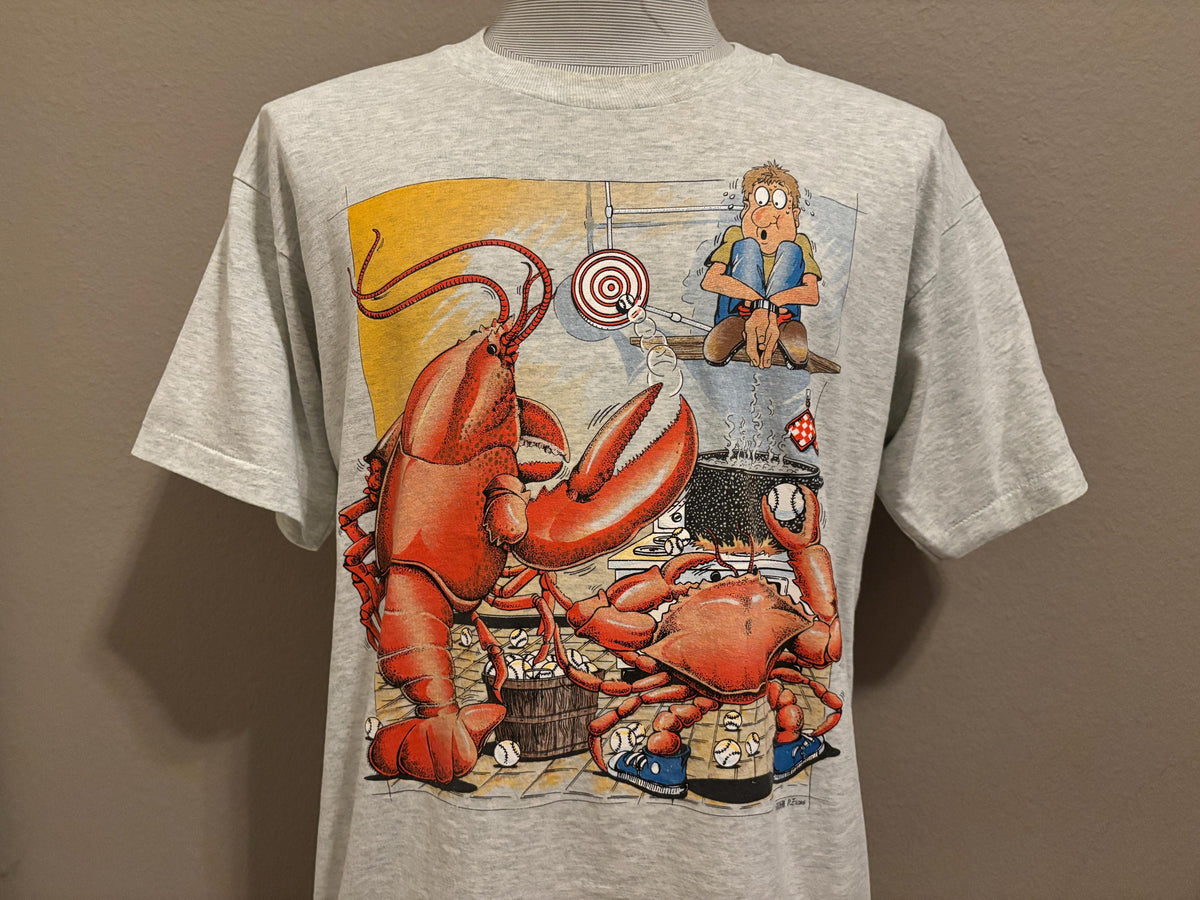 Vintage 90s Lobster And Crab Dunk Tank Funny Seafood Tshirt L Tank Top – Soft Feel · Great Gift For Fans